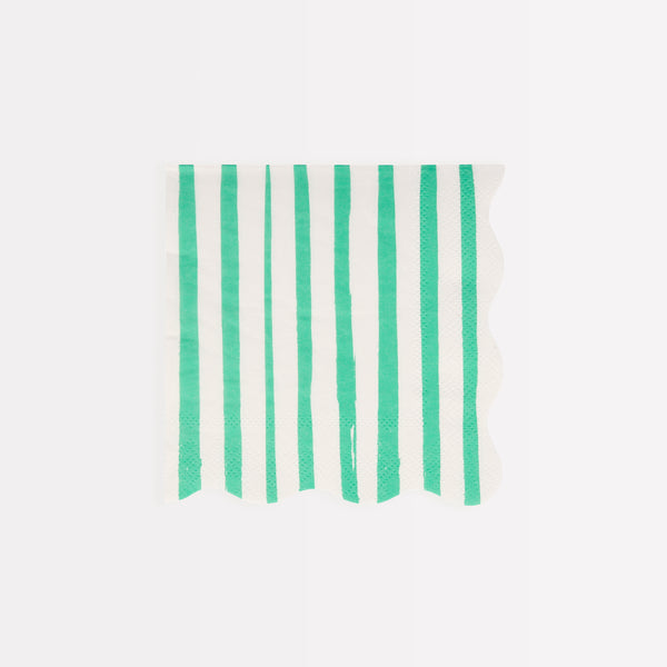 Our paper napkins, with bright stripes, are the perfect scalloped napkins for special events. Image1