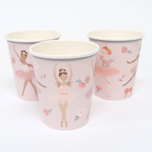 This set includes ballerina decorations for a birthday party, and tableware and a cupcake kit. Image1