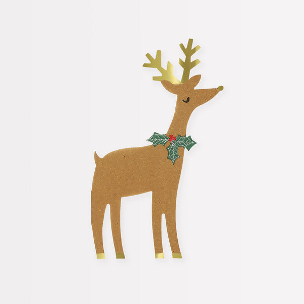 Our paper napkins, with reindeer details, are great as Christmas table decorations.