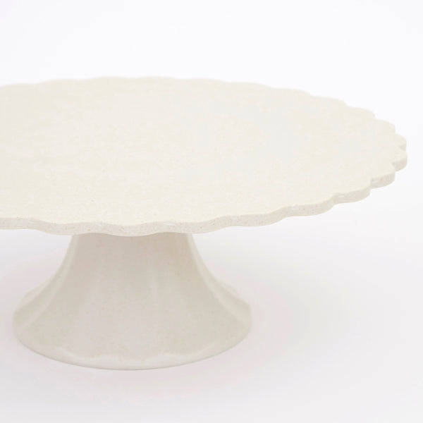 Small Cream Reusable Bamboo Cake Stand Image3