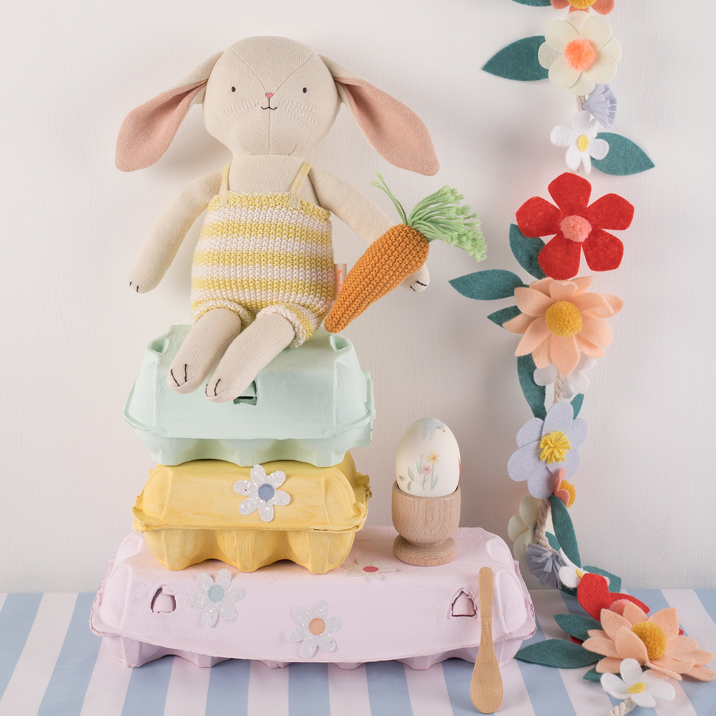 Our Honey bunny fabric toy, made from knitted organic cotton, is a wonderful soft toy for kids.