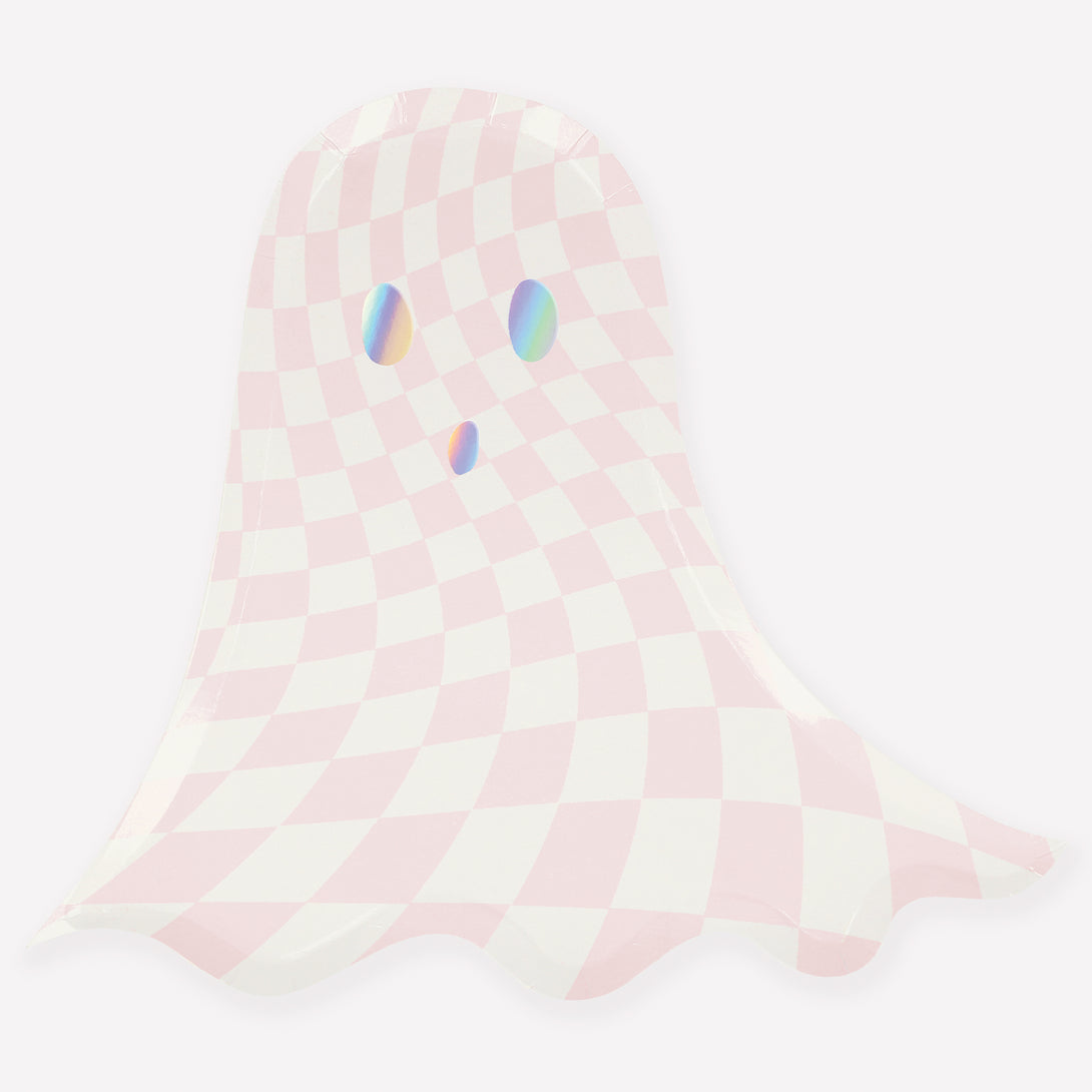 Our paper plates, ghost-shaped and pink, are ideal if you're need Halloween party ideas.