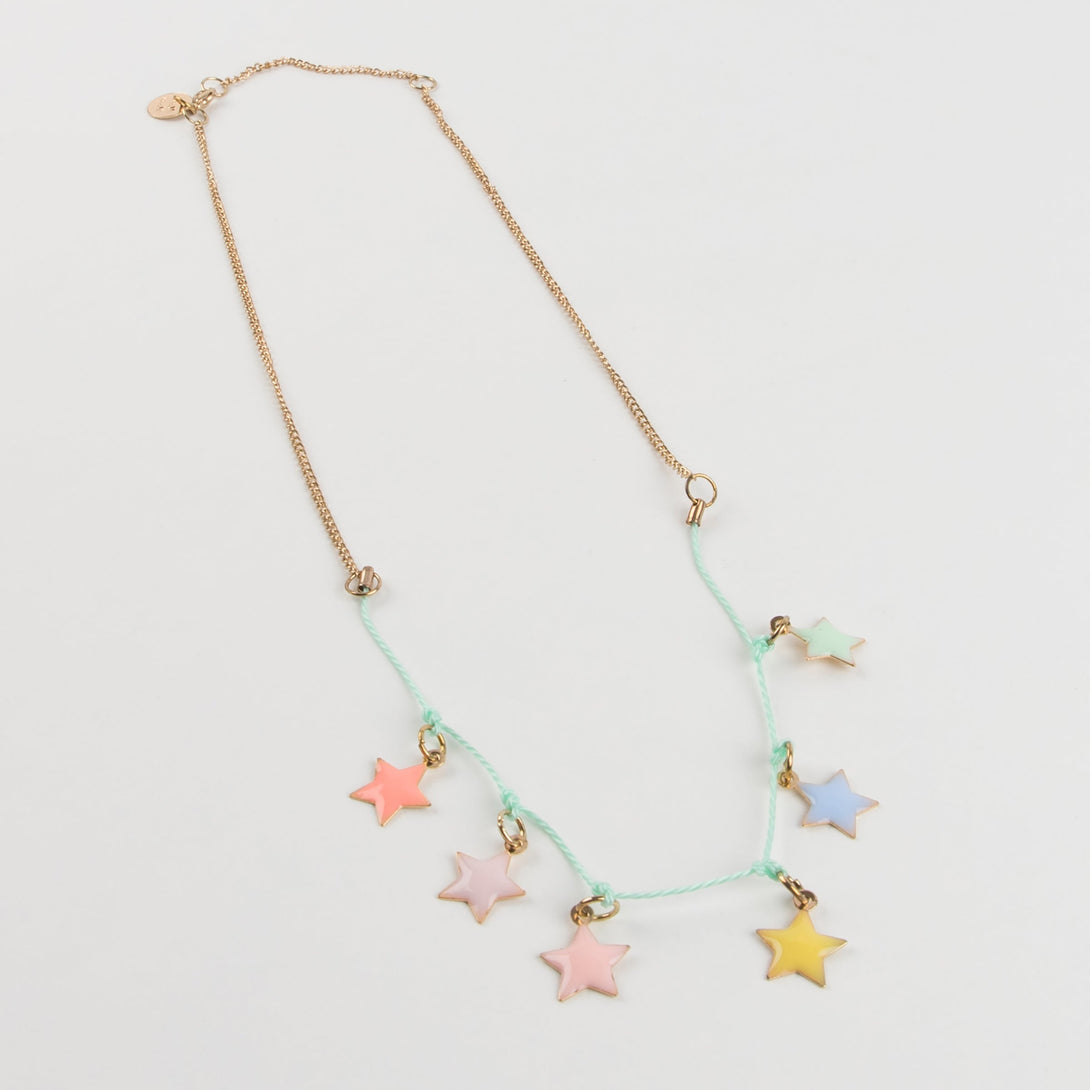 Our fabulous Christmas necklace, with enamel stars, is a wonderful Christmas accessory.