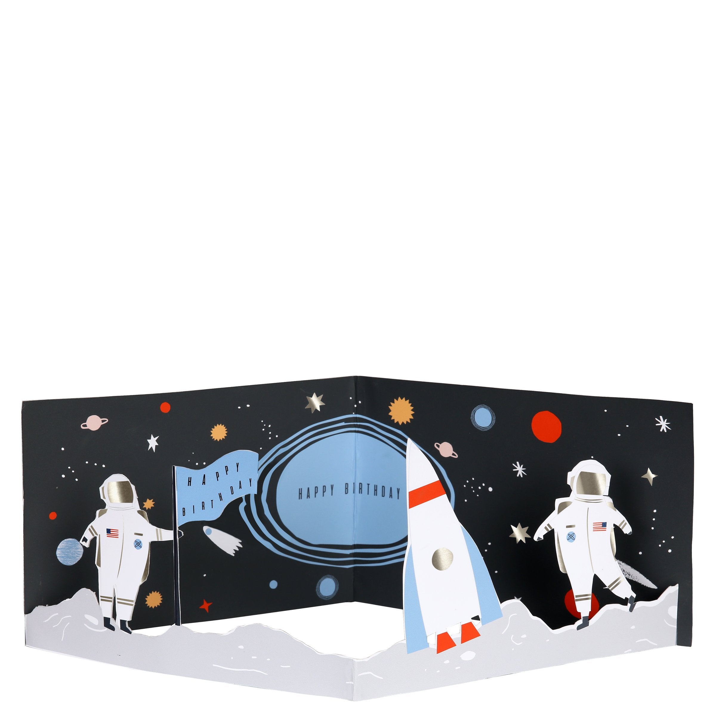 3d Space Scene Birthday Card