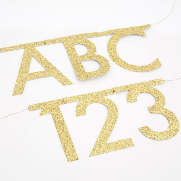 Gold Glitter Letter Garland Kit Image2