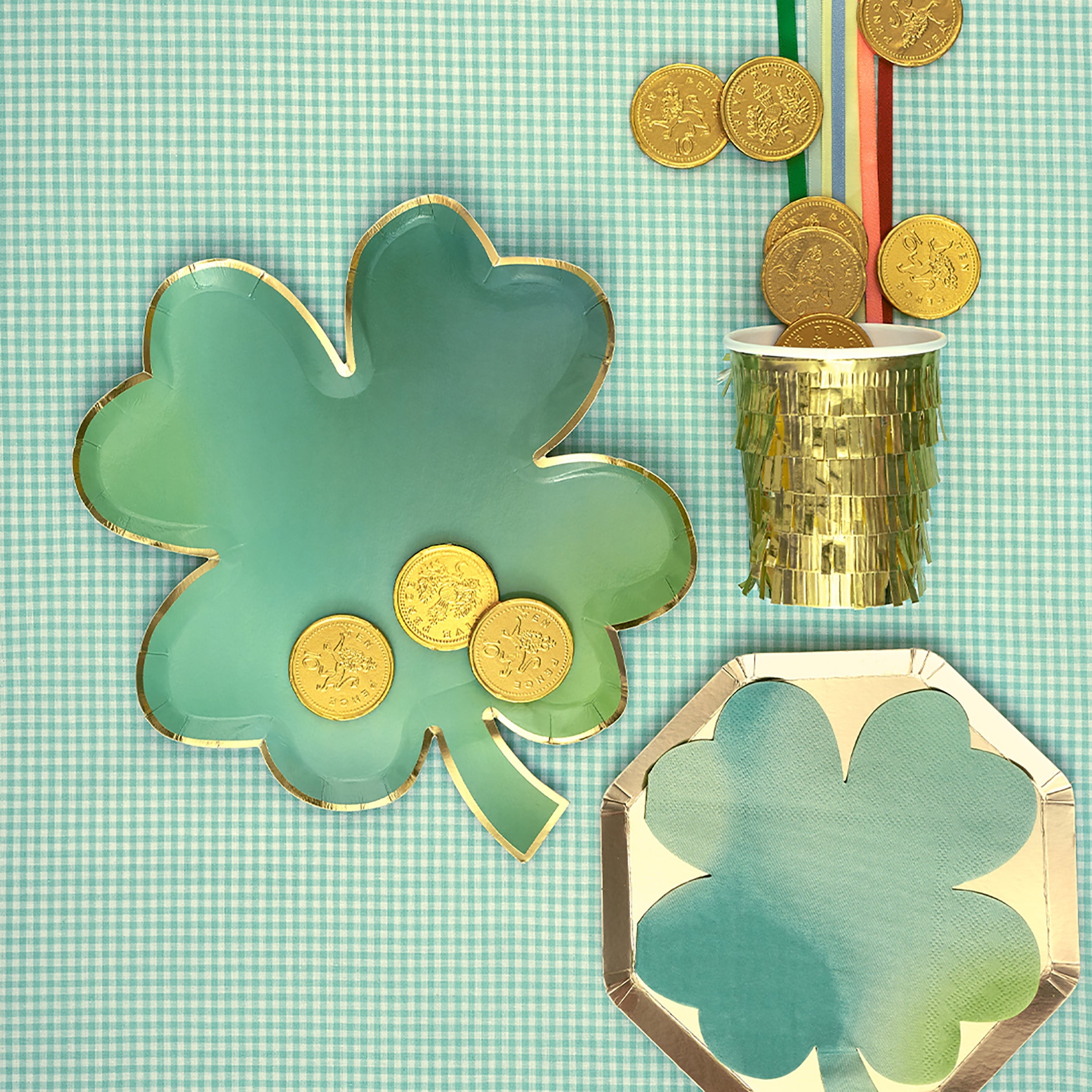 Our four leaf clover napkins are perfect for a St Patricks Day celebration.