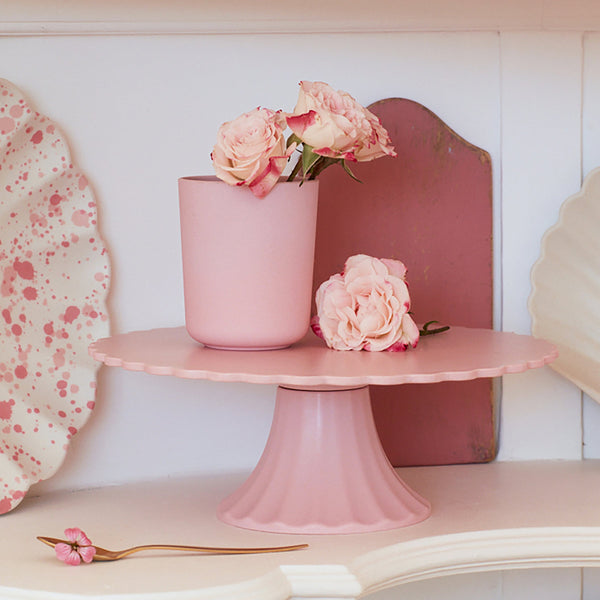 Medium Pink Reusable Bamboo Cake Stand Image2