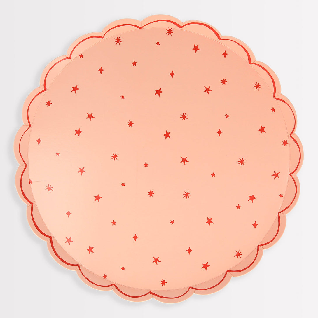 Our star plates, in a set with pink plates, blue plates and mint plates, are the perfect party plates for a kids birthday party.