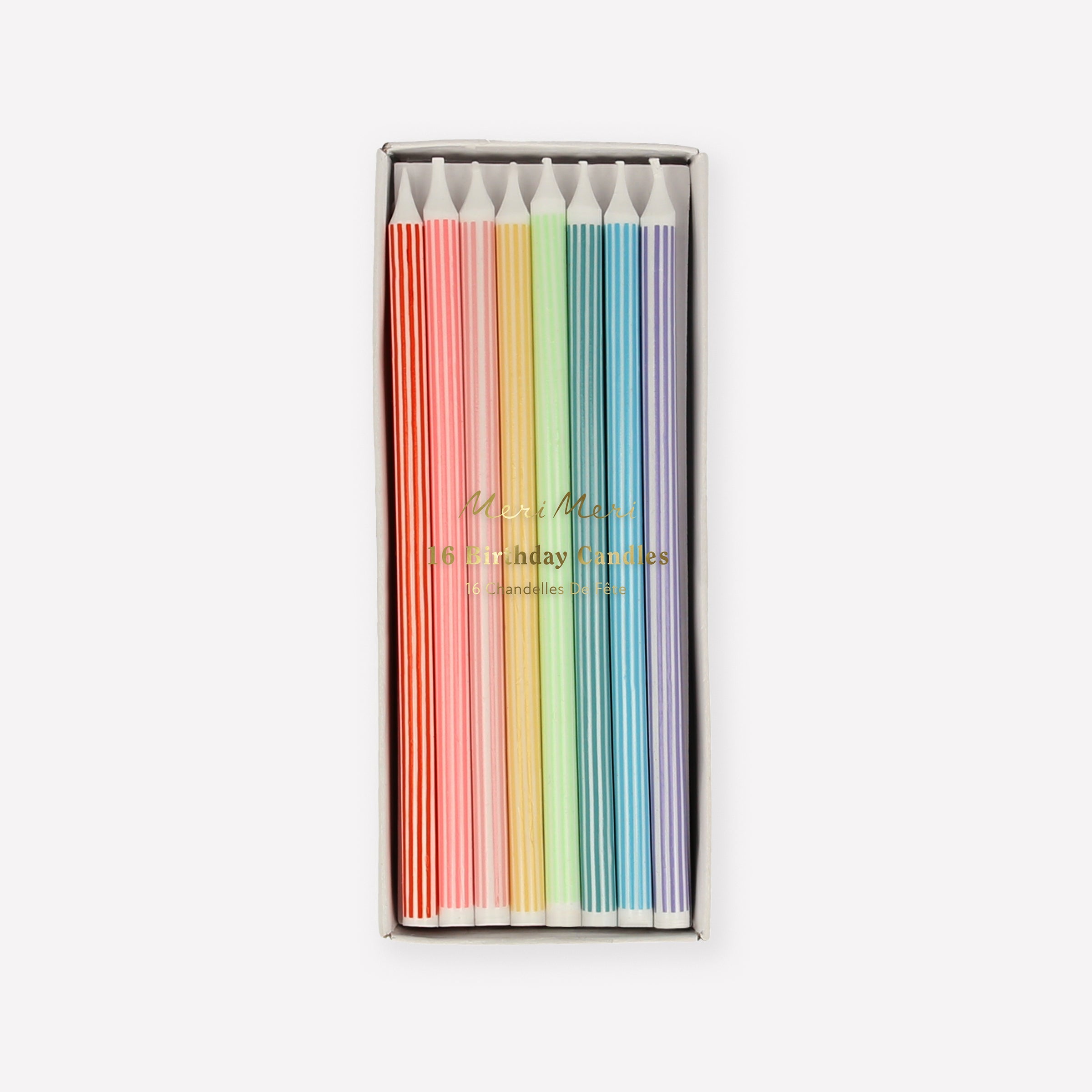 Our rainbow candles are perfect as birthday candles.