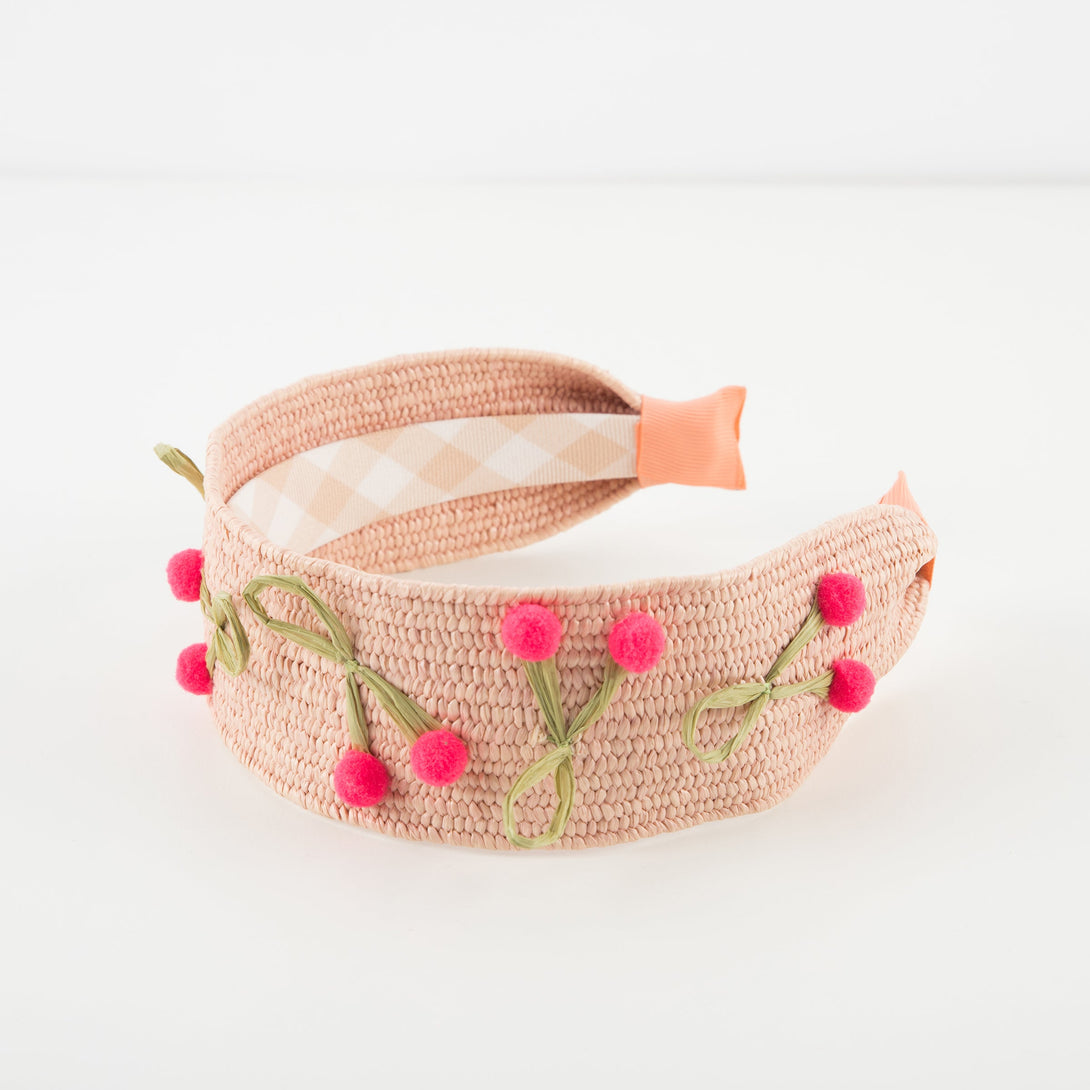 Raffia Headband Cherries