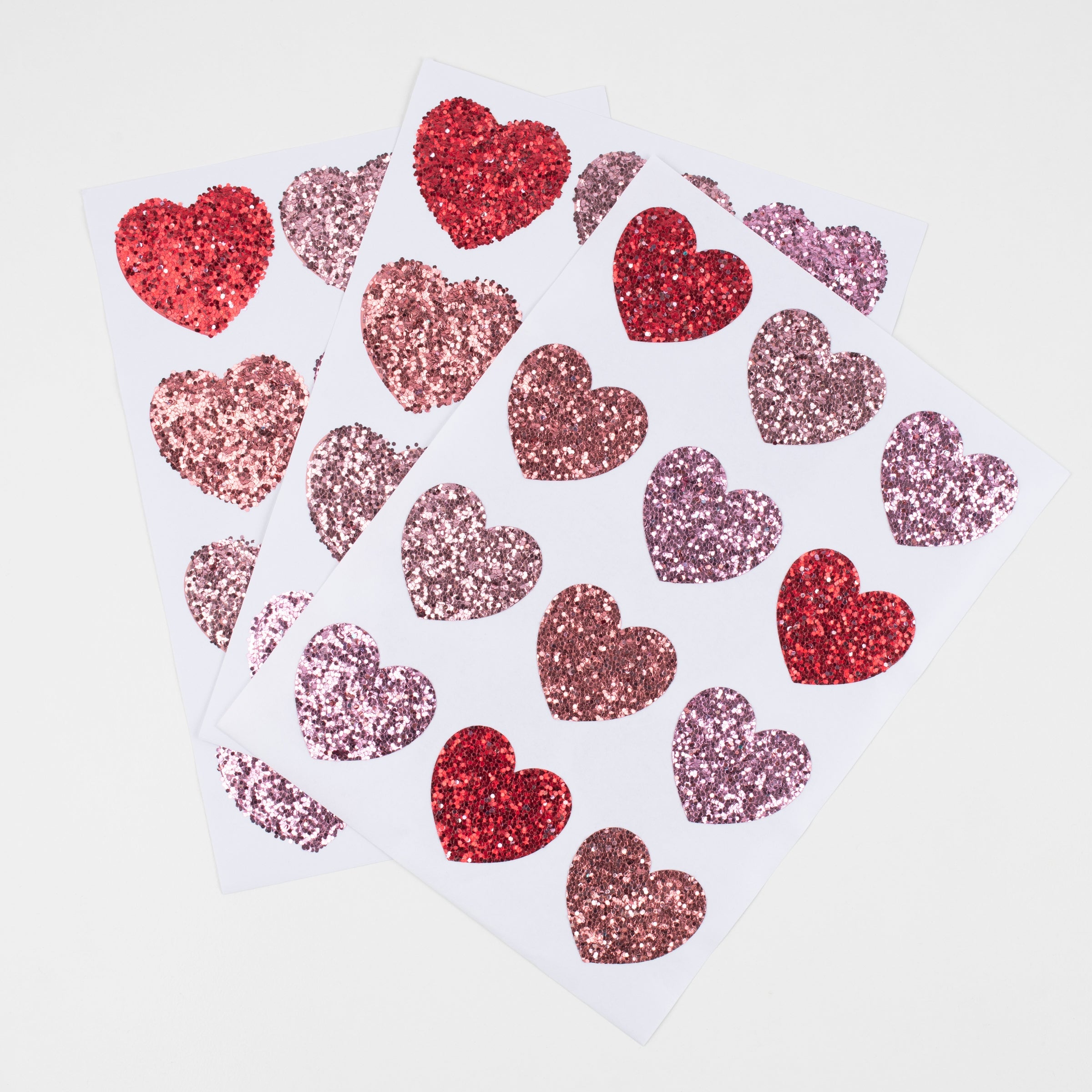 Pink Sparkle Heart Stickers 3/4 Inch