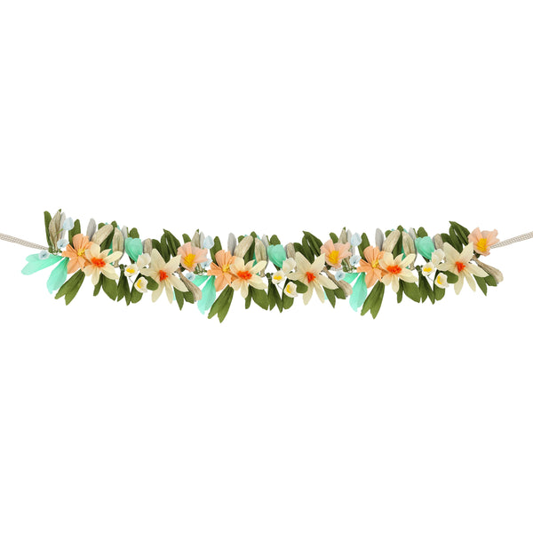 Our beautiful paper flower garland is made with crepe paper flowers and leaves and has a gorgeous gingham ribbon. Image4