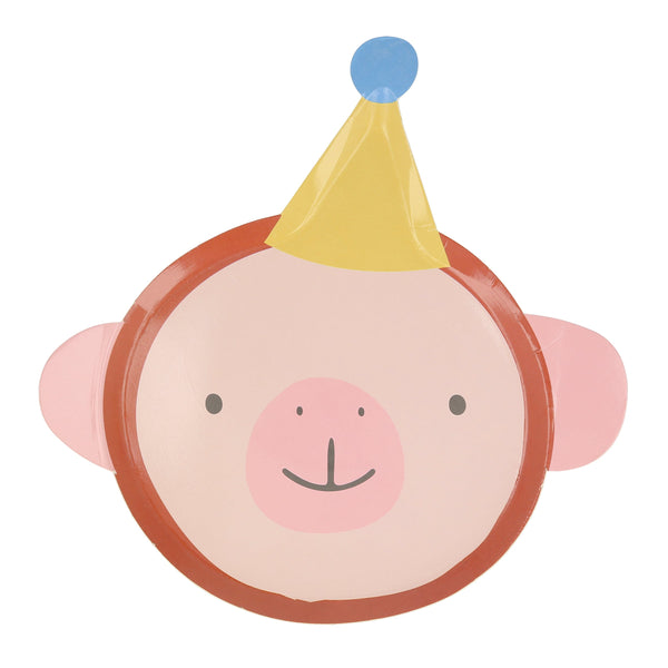 These kids party plates feature a bear plate, monkey plates, tiger plates and lion plates with pom poms. Image6