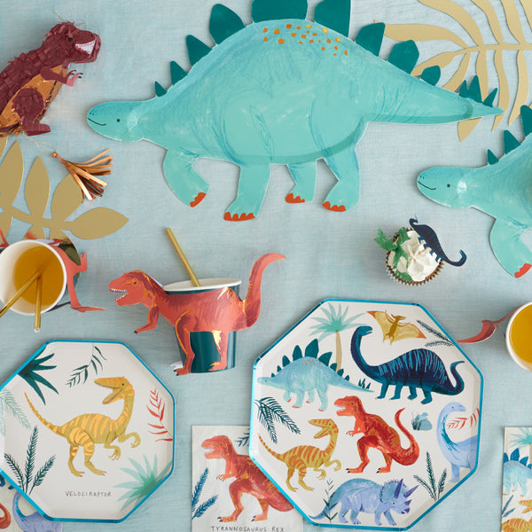 The 3D T-Rex detail on our dinosaur cups make the perfect dinosaur party decorations. Image5