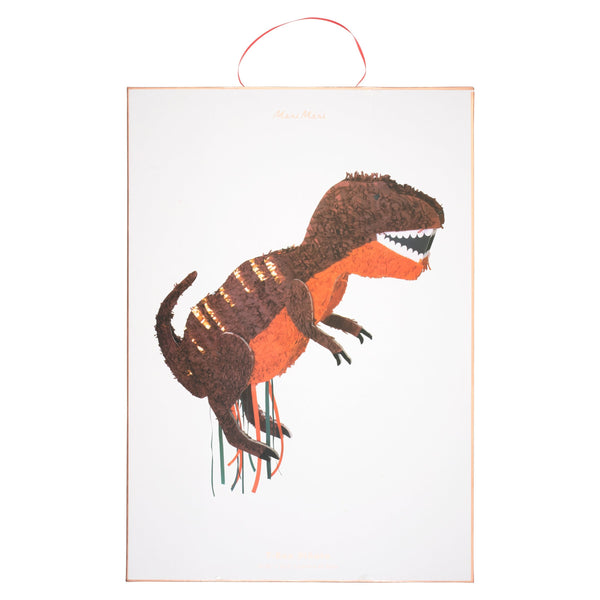 Our dinosaur piñata is crafted in the shape of a T-Rex, perfect to add to your dinosaur party supplies. Image2