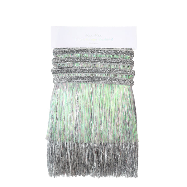 Silver Iridescent Tinsel Fringe Garland Image4