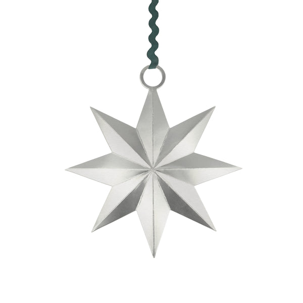 Our hanging Christmas decorations feature shiny silver foil, honeycombed paper and luxury ribbons. Image4