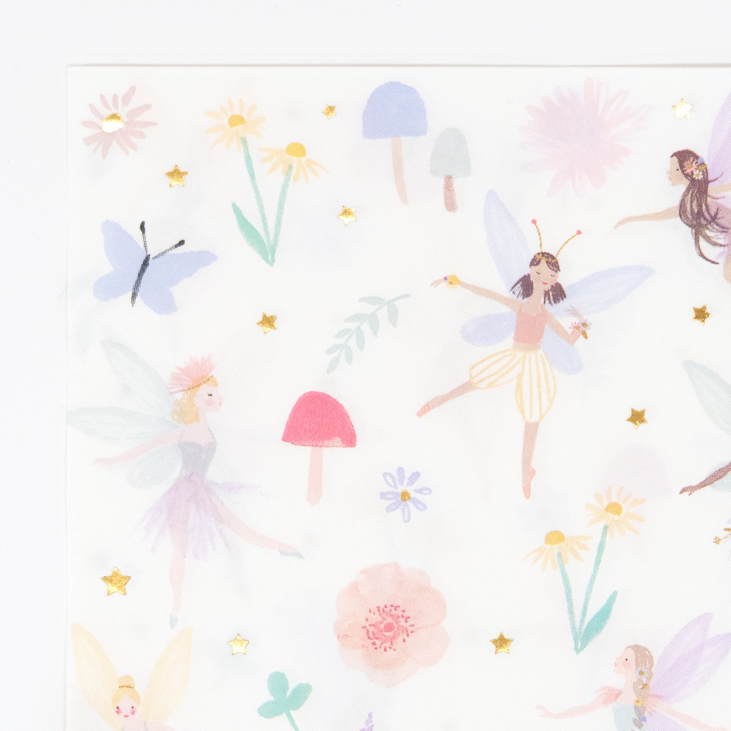 Our fairy napkins will make your fairy party or princess party look fantastic.