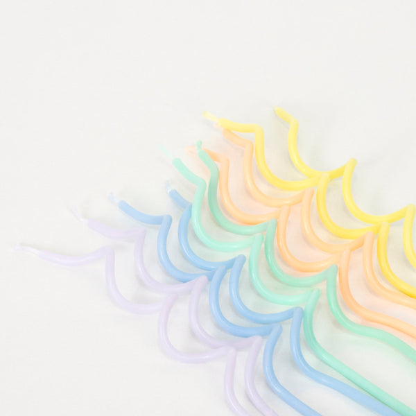 Our pastel candles have a delightful swirly shape and are ideal as birthday candles or baby shower candles. Image3