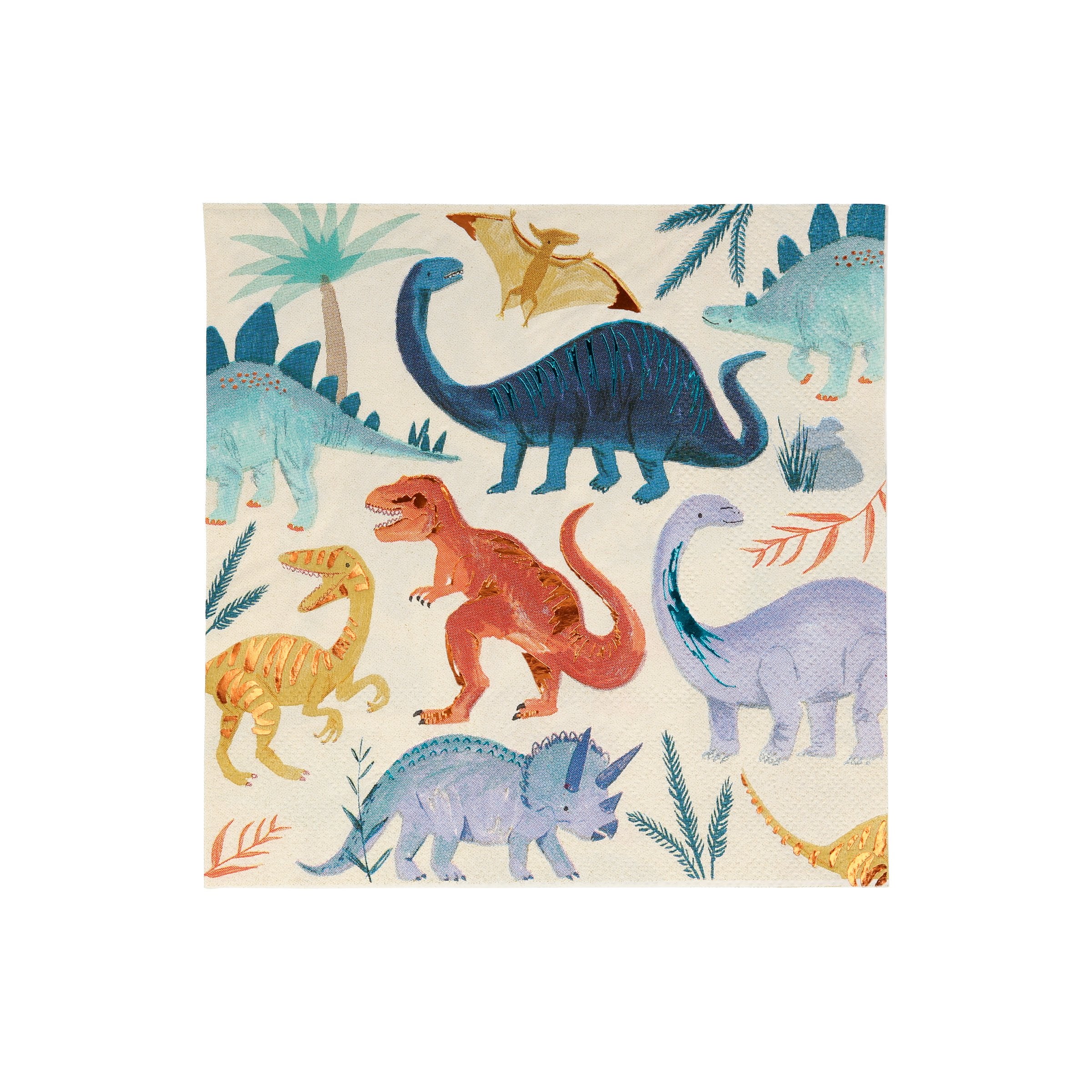 If you're looking for dinosaur party decoration ideas, then you'll our colorful dinosaur paper napkins.