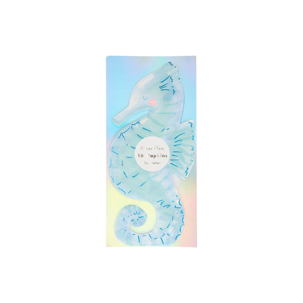 Our beautiful blue seahorse napkins are perfect for an under the sea party. Image4