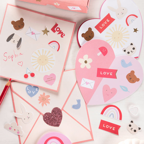 Our Valentines Day cards for kids are filled with Valentines stickers, a perfect Valentines gifts for kids. Image2