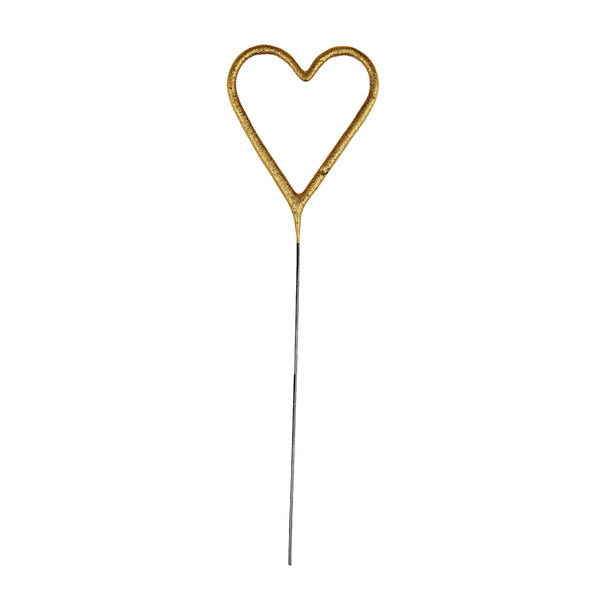 Gold Sparkler Heart Candle Image3