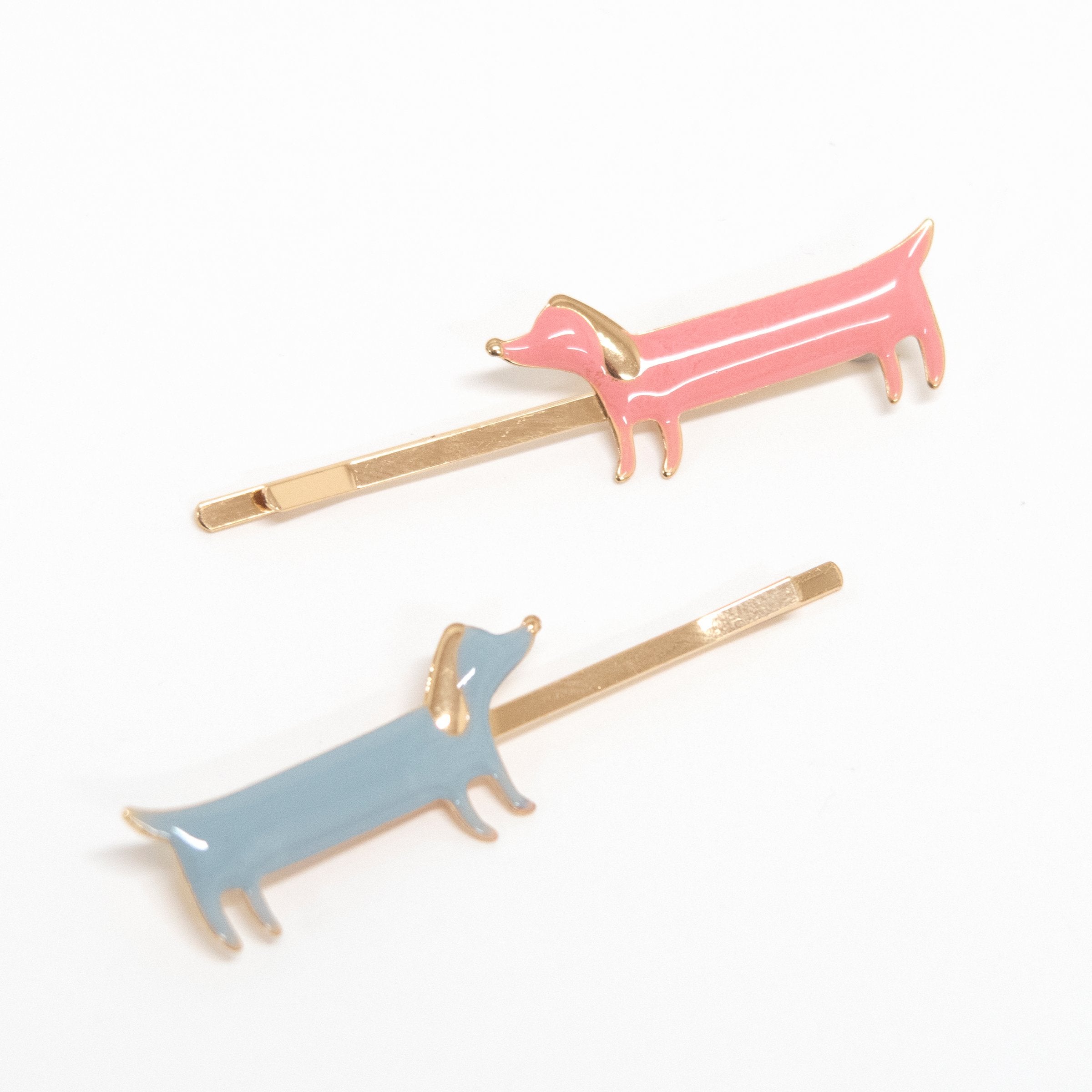 Our colorful sausage dog hair slides are on trend hair accessories for kids.