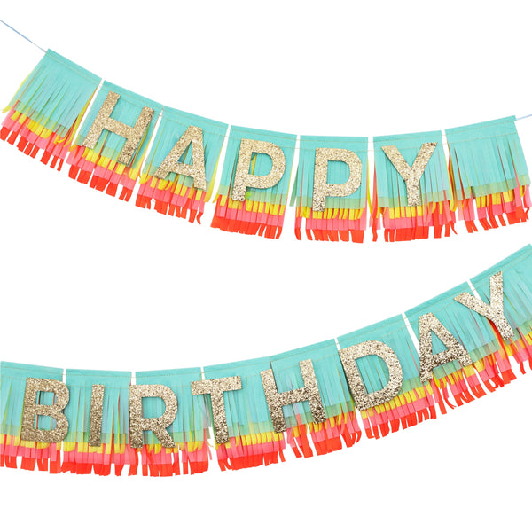 Pink Happy Birthday Fringe Garland – Meri Meri EU Retail