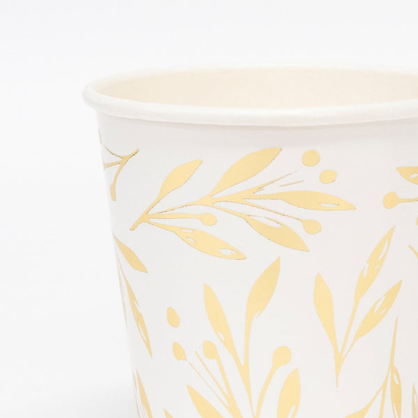 Our Christmas cups are decorated with gold foil for elegant looking Christmas tableware. Image2