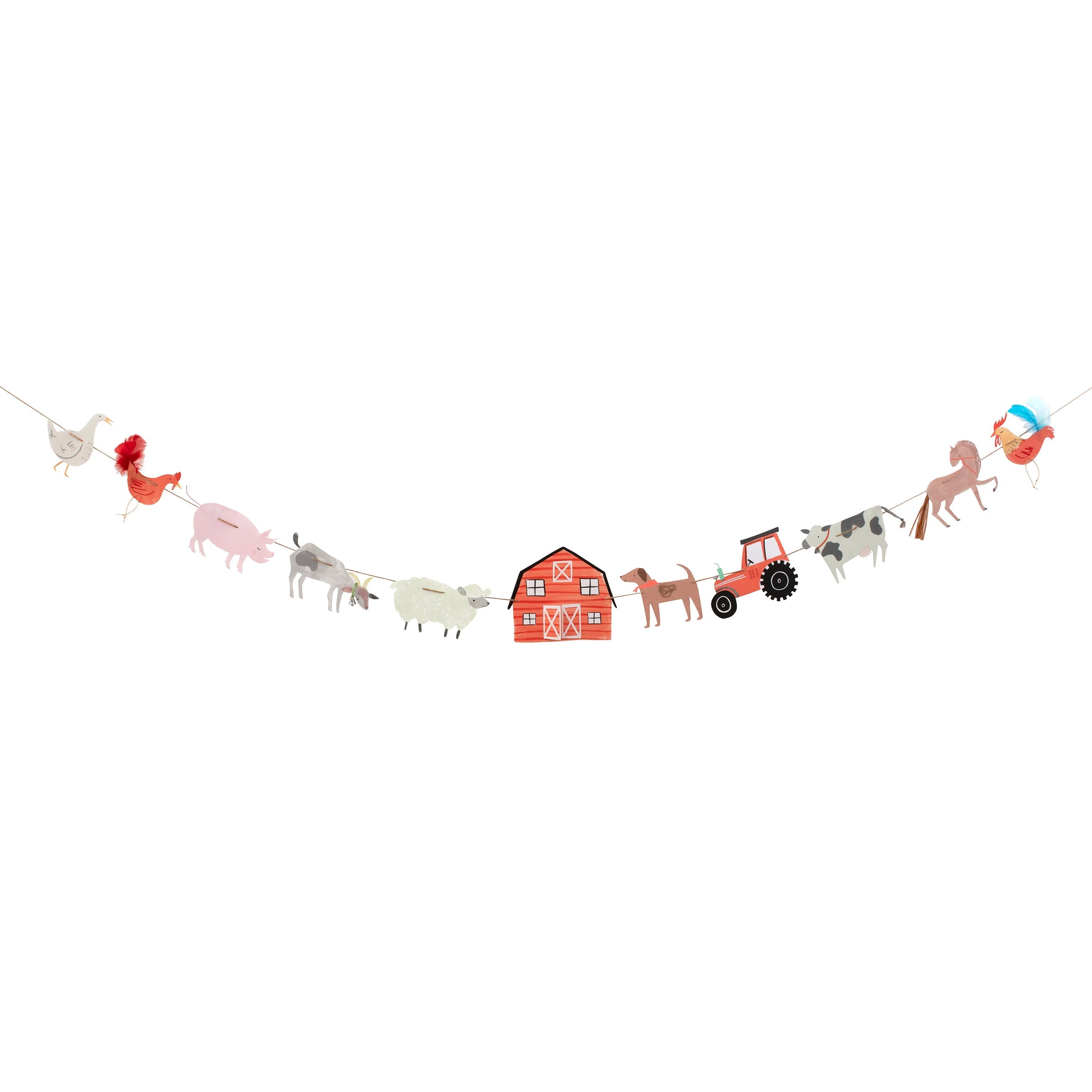 Our farm animal birthday party collection includes party decorations, and farm themed tableware.