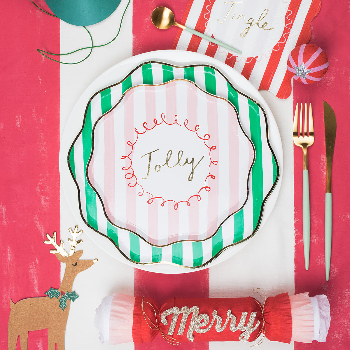 Our paper napkins, with reindeer details, are great as Christmas table decorations.